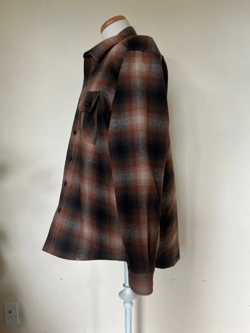 Pendleton Brown Plaid Quilted Flannel Shacket Jacket L